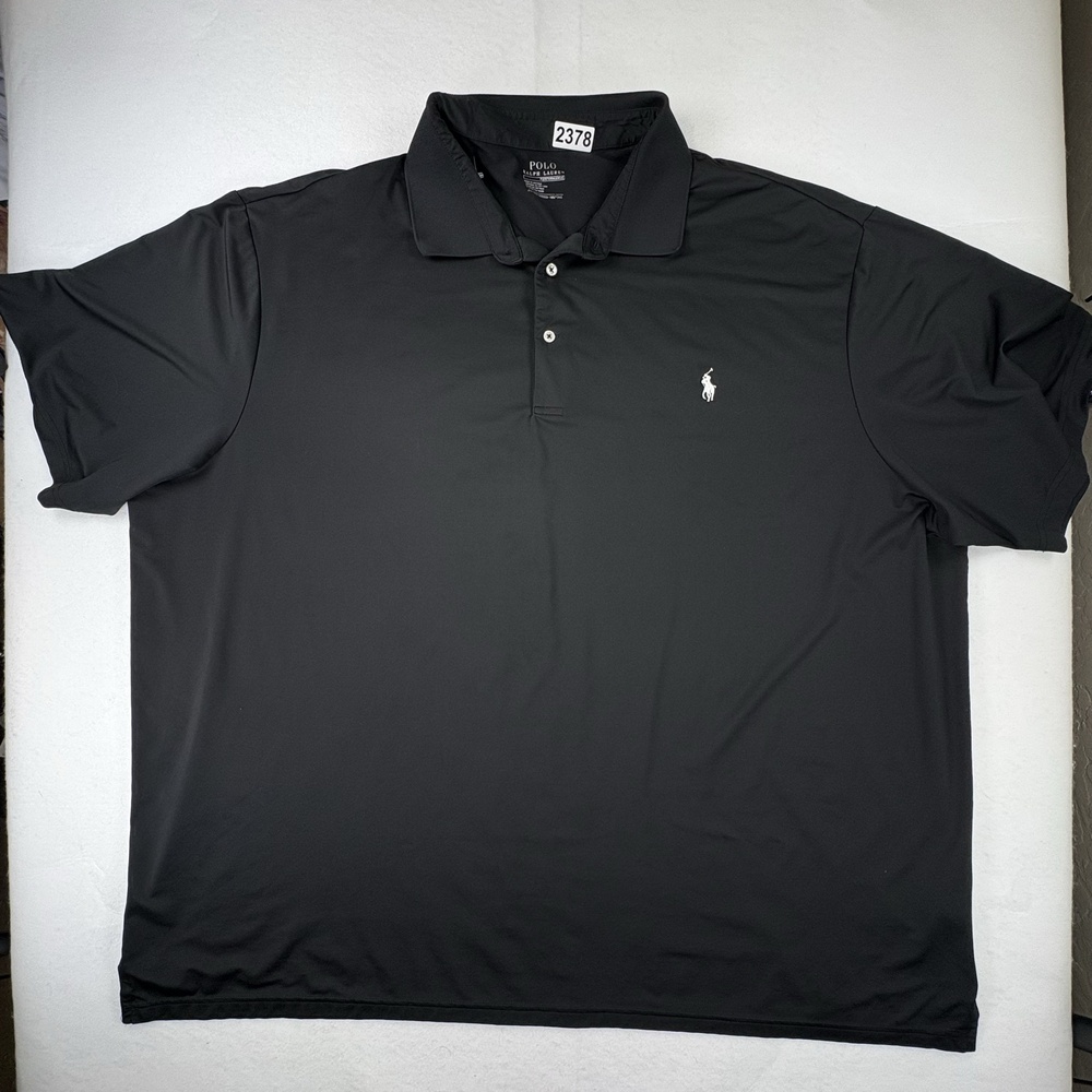 Polo Ralph Lauren Polo Shirt Mens Big 4X Black Golf Stretch Performance Logo